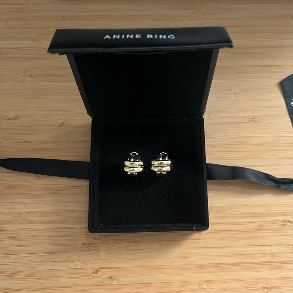 Anine Bing Gold Double Cross Earrings